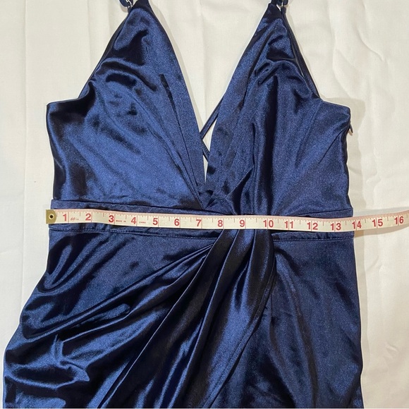 royal blue deep v-neck one piece shorts skort romper size Medium - Picture 5 of 12